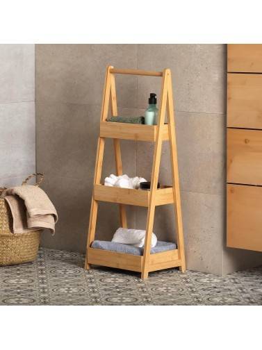 Étagère de salle de bain avec 3 étagères, modèle Bamboo
