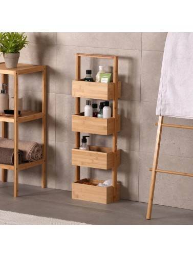 ÉTAGÈRE DE SALLE DE BAIN AVEC 4 ÉTAGÈRES MODÈLE BOÎTE