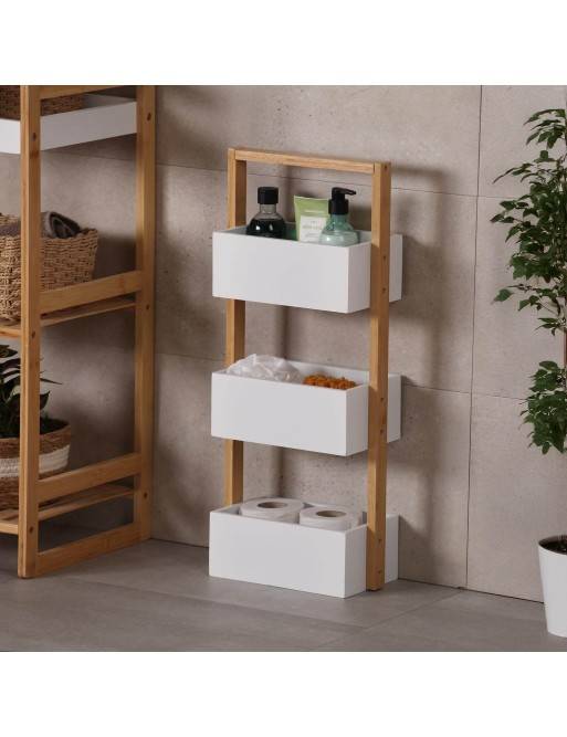 ÉTAGÈRE DE SALLE DE BAIN AVEC 3 ÉTAGÈRES MODÈLE TIROIRS BLANCS ÉTAGÈRE DE SALLE DE BAIN AVEC 3 ÉTAGÈRES MODÈLE TIROIRS BLANCS