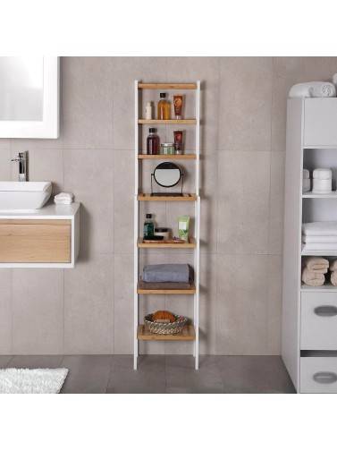 ÉTAGÈRE DE SALLE DE BAIN EN BAMBOU ET BOIS 160x36X28 CM