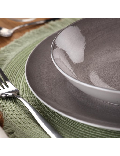 VAJILLA CON 18 PIEZAS MODELO ORBEA GRIS