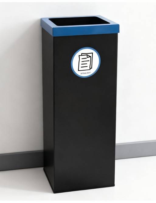 Black metal recycling bin 44 Liters - Lid in 5 colors Black metal recycling bin 44 Liters - Lid in 5 colors