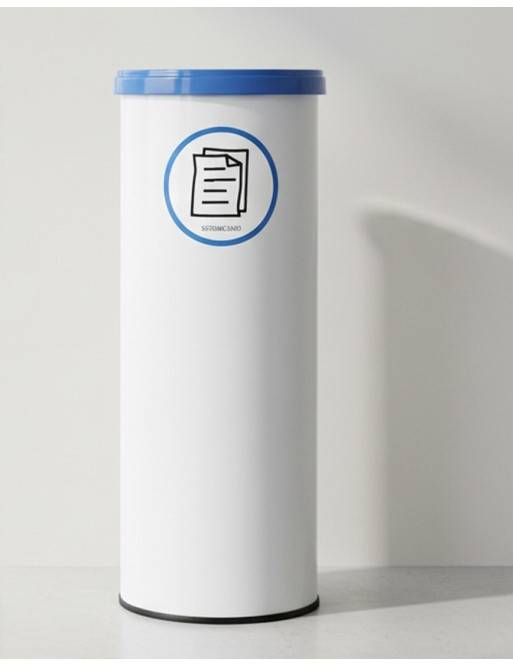 White metal recycling bin with lid. Capacity 35 liters (5 colors) White metal recycling bin with lid. Capacity 35 liters (5 colors)