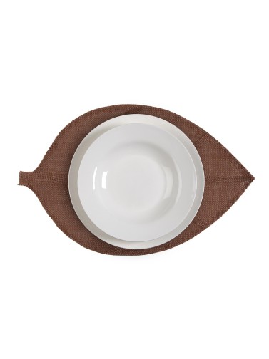 SET DE TABLE OU NAPPE SIMPLE MODÈLE FEUILLE BRUNE