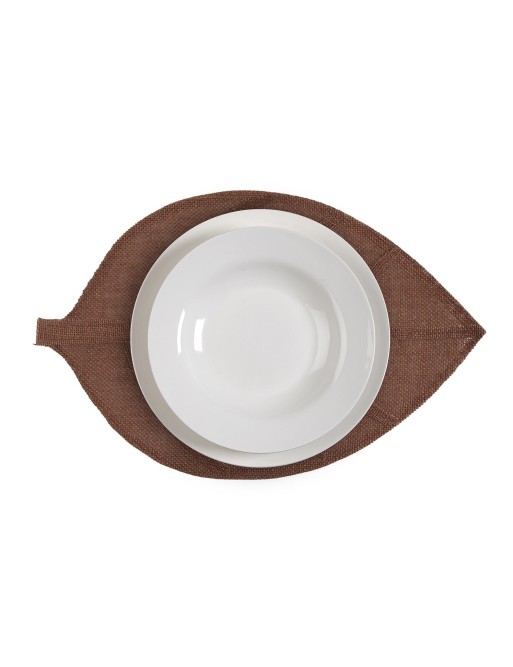 SET DE TABLE OU NAPPE SIMPLE MODÈLE FEUILLE BRUNE