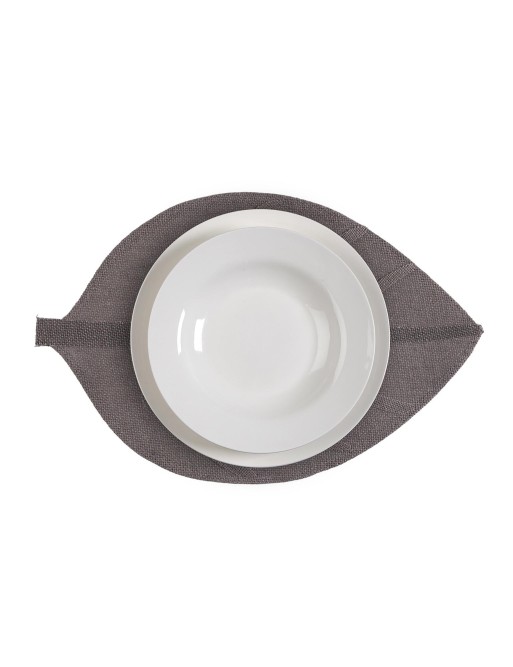 NAPPERON OU NAPPE SIMPLE MODÈLE FEUILLE GRIS CLAIR