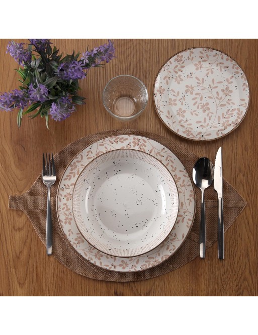 TISCHSET ODER EINZELNE TISCHDECKE BEIGE BLATT MODELL