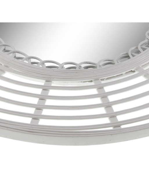 MIROIR ROND EN BAMBOU BLANC 62 CM MIROIR ROND EN BAMBOU BLANC 62 CM