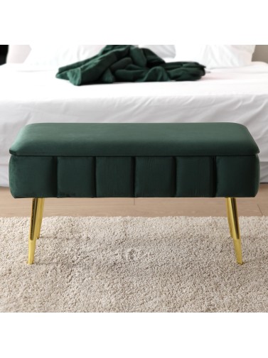 PIE DE CAMA CON ALMACENAJE VERDE MODELO IAN