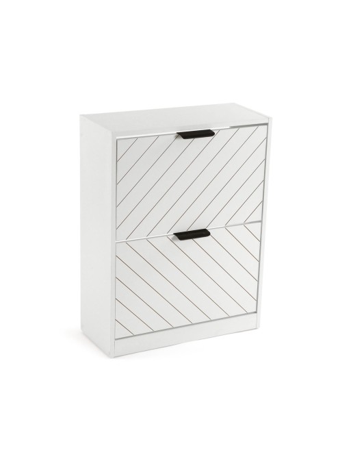 WHITE 2-DRAWER SHOE CABINET NIALL