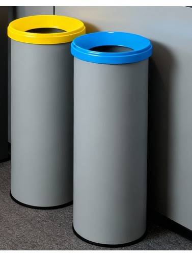 Wastepaper basket with protective ring and lid. 35 Liters. Without adhesive (5 colors)
