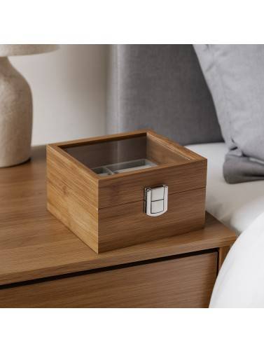 CAJA DE MADERA PARA 2 RELOJES MODELO CIRO