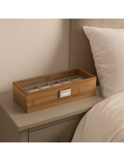 WOODEN BOX FOR 6 WATCHES MODEL CIRO