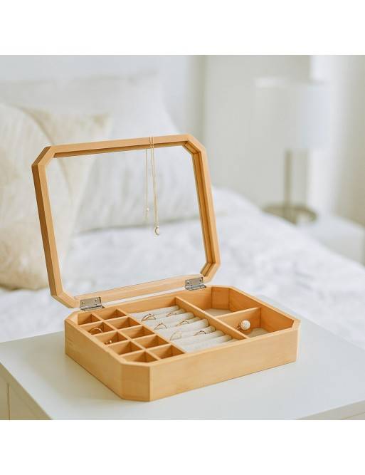 SCHMUCKSCHATULLE AUS HOLZ UND KRISTALL MODELL ORLEN