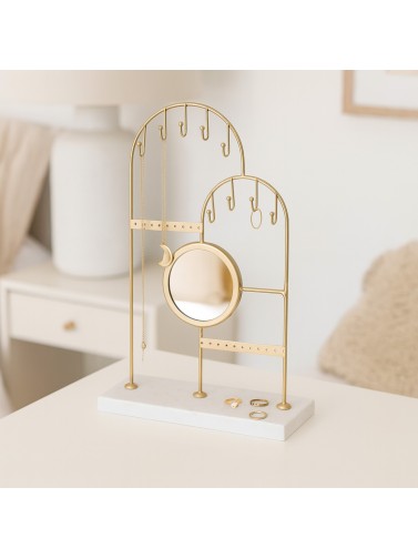 GOLD METAL JEWELRY BOX WITH MIRROR MODEL DIORA