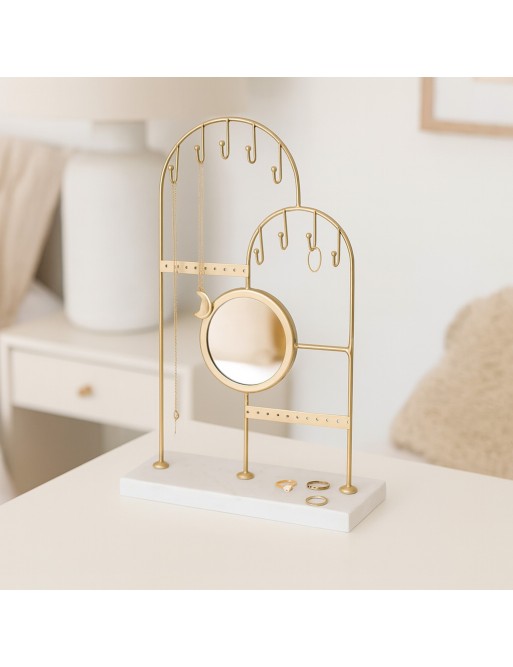 GOLD METAL JEWELRY BOX WITH MIRROR MODEL DIORA GOLD METAL JEWELRY BOX WITH MIRROR MODEL DIORA