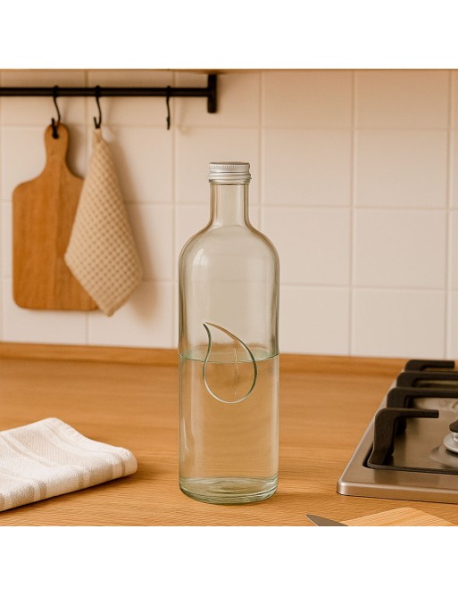TRANSPARENT GLASS BOTTLE WITH ALUMINUM CAP 1600 ml TRANSPARENT GLASS BOTTLE WITH ALUMINUM CAP 1600 ml
