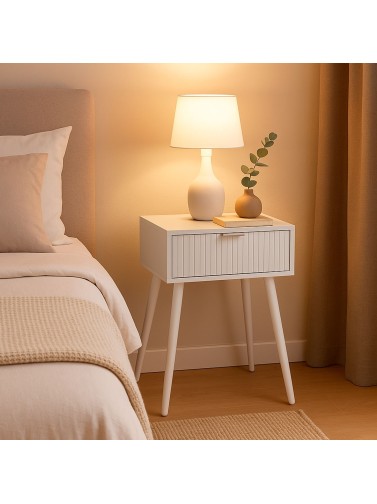 WHITE NOLAN MODEL BEDSIDE TABLE
