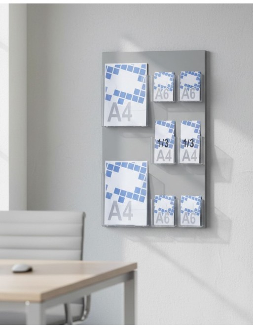 Expositor porta folletos de pared (A4 y A6)