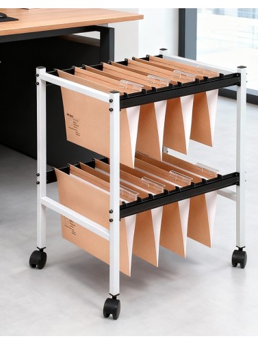 Trolley for hanging document folders. Black color