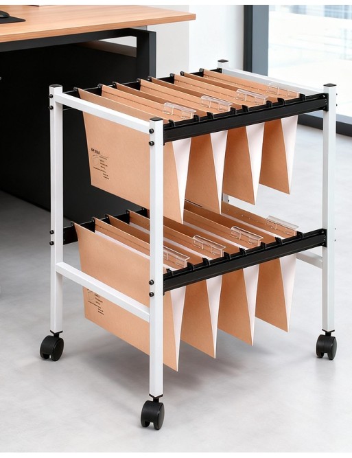 Chariot pour dossiers suspendus folio. Couleur noire