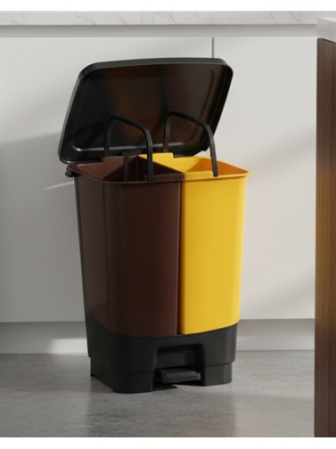 Poubelle à Pédale 20L – 2 Seaux Amovibles de 10L