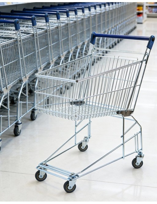 Chariot de supermarché de 75 litres. Chariot sans porte-bébé Chariot de supermarché de 75 litres. Chariot sans porte-bébé