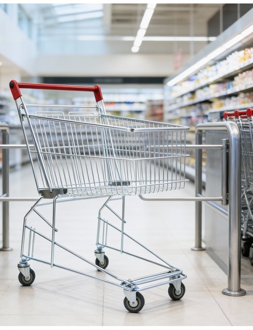 Shopping cart with a capacity of 100 liters. Shopping cart without baby carrier (red) Shopping cart with a capacity of 100 liters. Shopping cart without baby carrier (red)