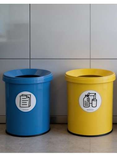 Corbeille à papier 15 Litres. 5 couleurs