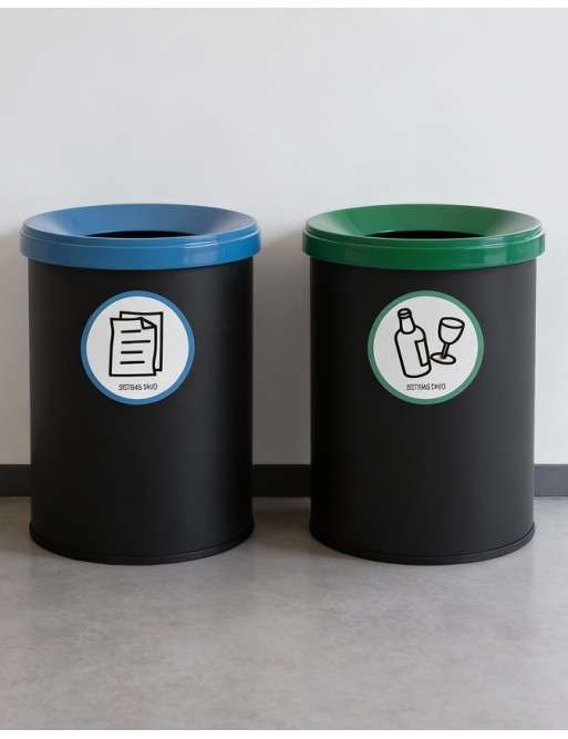 Black metal recycling bin with lid. Capacity 15 liters (5 colors) Black metal recycling bin with lid. Capacity 15 liters (5 colors)