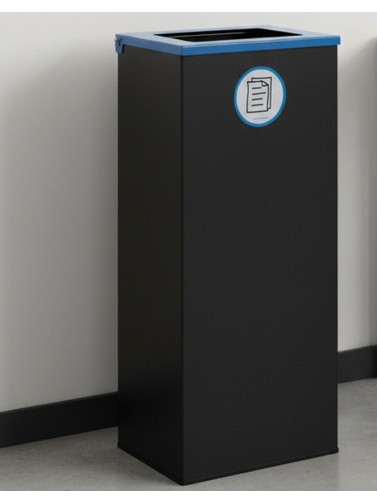 Poubelle de recyclage métallique 91 litres avec anneau porte-sac et couvercle en 5 couleurs