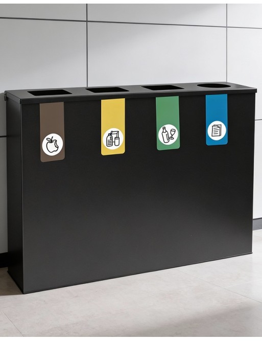 Poubelle de recyclage pour 4 déchets Poubelle de recyclage pour 4 déchets