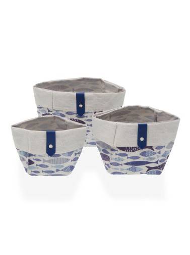 ENSEMBLE DE 3 PANIERS CARRÉS MODÈLE OCEAN 2