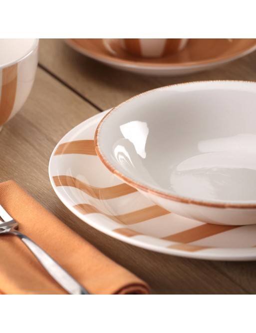 TABLEWARE SET WITH 18 PIECES MODEL SELMA OCHRE TABLEWARE SET WITH 18 PIECES MODEL SELMA OCHRE