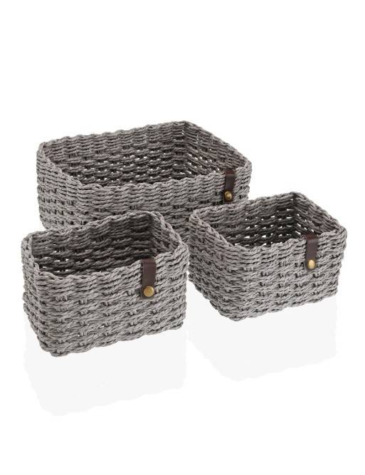 SET OF 3 BASKETS MODEL OLIVER GRAY SET OF 3 BASKETS MODEL OLIVER GRAY