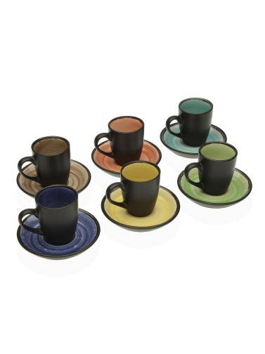 SET DE TAZAS DE CAFÉ CON PLATO 6 UNIDADES MODELO ESENCIA