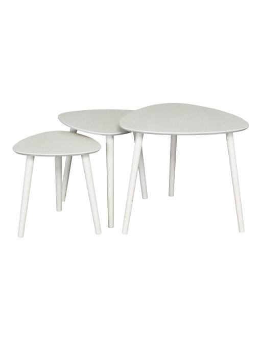 ENSEMBLE DE 3 TABLES BLANCHES EN AMEL ENSEMBLE DE 3 TABLES BLANCHES EN AMEL