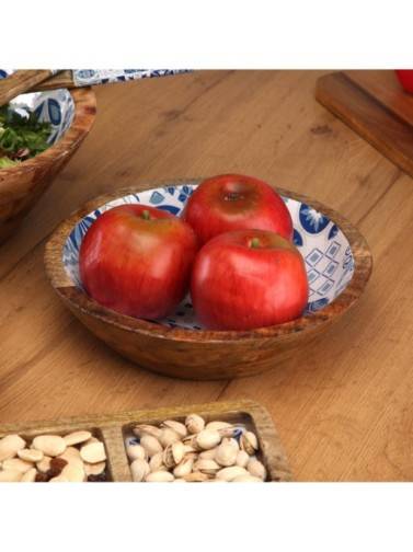 TALAZIA MODEL WOODEN BOWL WITH GLAZED FINISH 24 CM