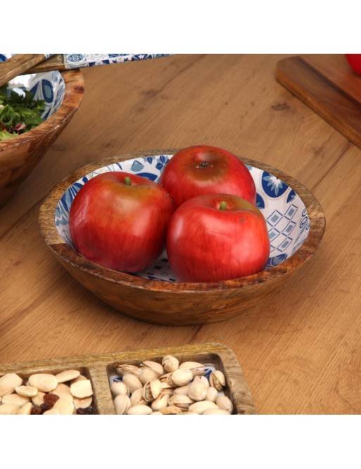 TALAZIA MODEL WOODEN BOWL WITH GLAZED FINISH 24 CM