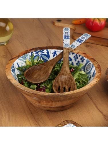 TALAZIA-MODELL HOLZSALATSCHALE MIT GLASIERTEM FINISH 30 CM