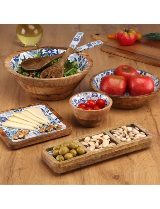 TALAZIA-MODELL HOLZSALATSCHALE MIT GLASIERTEM FINISH 30 CM