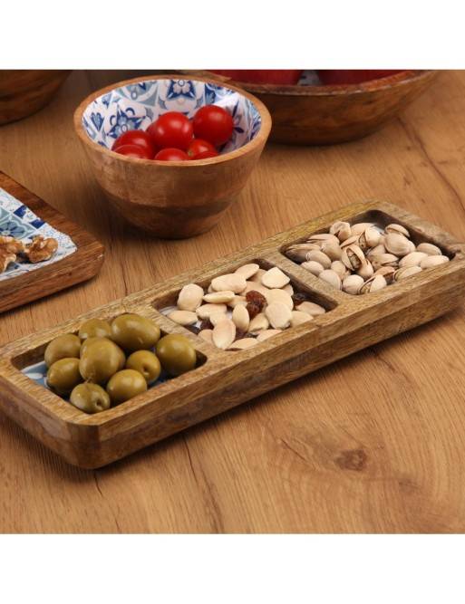 AZURITE THREE-COMPARTMENT PLATTER