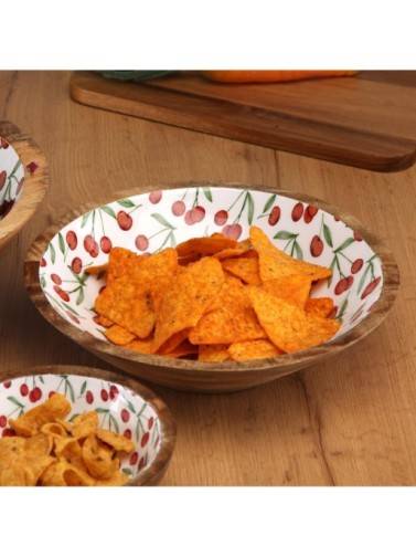 LARGE CHERRIES ENAMELLED BOWL