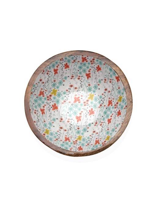 HOLZSCHALE MIT GLASIERTEM FINISH MODELL CAMILA 24 CM HOLZSCHALE MIT GLASIERTEM FINISH MODELL CAMILA 24 CM