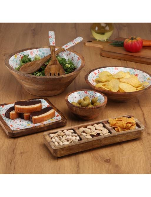 HOLZSCHALE MIT GLASIERTEM FINISH MODELL CAMILA 13 CM HOLZSCHALE MIT GLASIERTEM FINISH MODELL CAMILA 13 CM