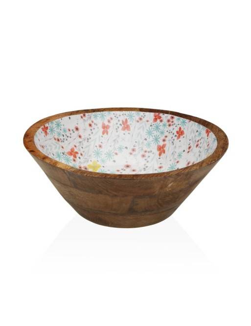 WOODEN SALAD BOWL WITH GLAZED FINISH MODEL CAMILA 30CM