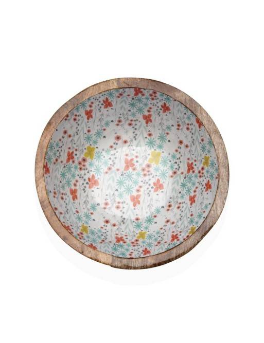 WOODEN SALAD BOWL WITH GLAZED FINISH MODEL CAMILA 30CM