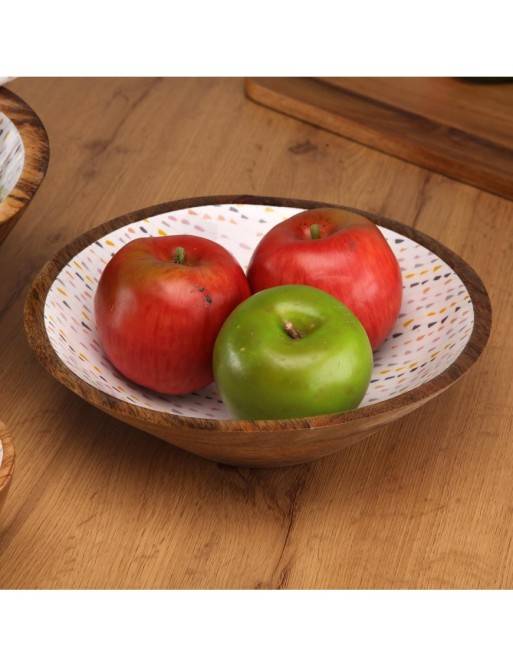 HOLZSCHÜSSEL MIT GLASIERTEM FINISH MODELL VITRA 24 CM HOLZSCHÜSSEL MIT GLASIERTEM FINISH MODELL VITRA 24 CM