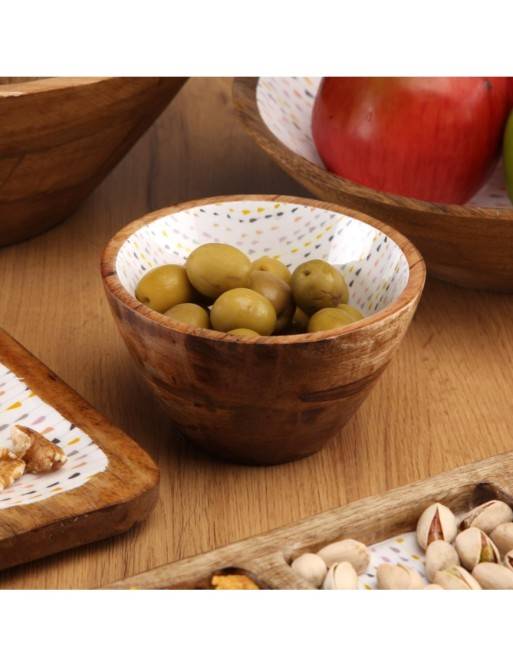 WOODEN BOWL WITH GLAZED FINISH MODEL VITRA 13 CM