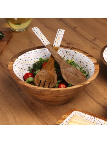 CONA WOOD SALAD BOWL GLAZED FINISH MODEL VITRA 30CM
